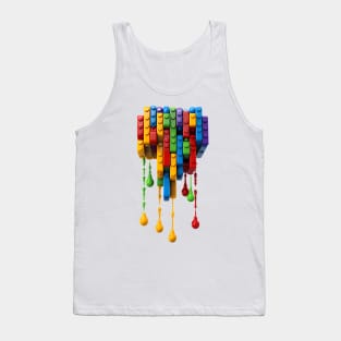 Rainbow drip bricks Tank Top